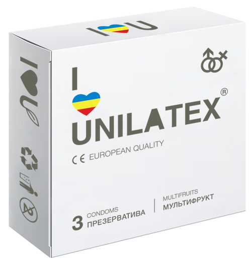Презервативы &quot;Unilatex&quot; цветные и ароматизированные, 3шт 