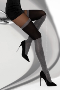 Колготки &quot;Livco Corsetti Megia&quot; имитация чулок, черно-серые, M/L