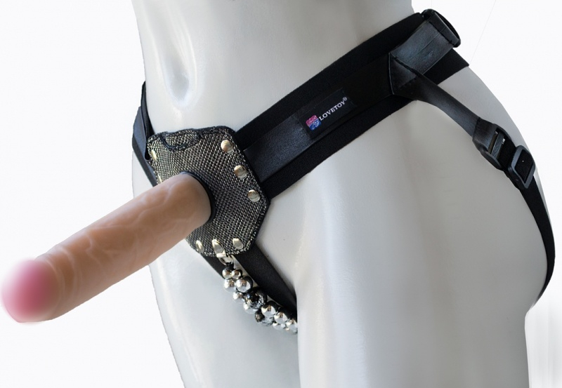 Страпон &quot;Glamour Silver 6&quot; + 2 реалистичные насадки 