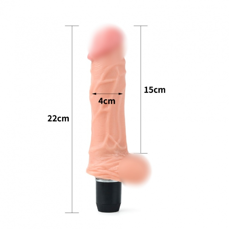 Вибратор "Lovetoy Flexi 9,0" с хребтом, рельефный 