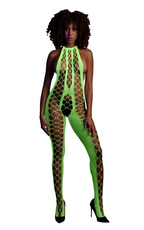 Кетсьют "Ouch Glow In The Dark" крупная сетка, салатовый неон, XS/XL 